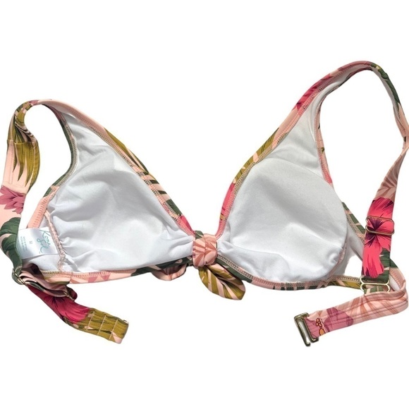 Kona Sol Tropical Pink Print Bikini Top sz M - Picture 7 of 10